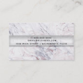 Touchのバラホワイト&グレーマーブルトレンディーシック 名刺 (裏面)