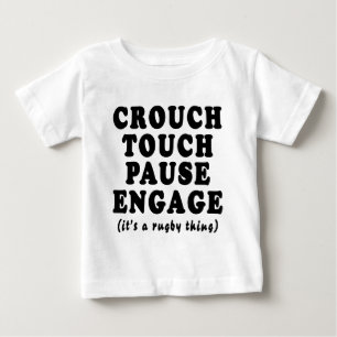 Touchの従事します休止は身をかがめります ベビーTシャツ