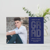 Touchの編集可能なクラスカラー卒業カード 招待状 (スタンド正面)