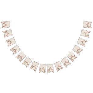 touchオブピンク装飾用クッション バンティングフラッグ