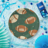 Touchダウンすごいボウルフットボールのベビーシャワー ペーパープレート (パーティー)