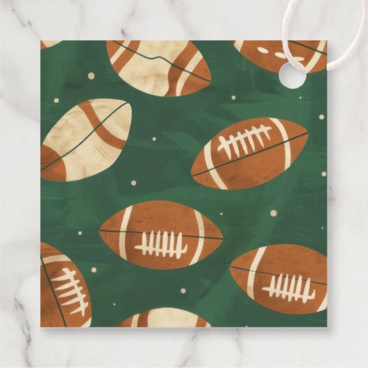 Touchダウンそのボーイフットボール赤ちゃんシャワーパーティー フェイバータグ (裏面)