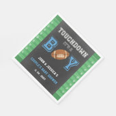 Touchダウンの男の子サッカーの赤ちゃんシャワー スタンダードランチョンナプキン (角)