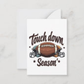 Touchダウンシーズンファンタジーサッカーラグビーギフト ノートカード (正面)