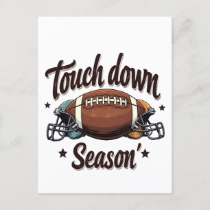 Touchダウンシーズンファンタジーサッカーラグビーギフト ポストカード