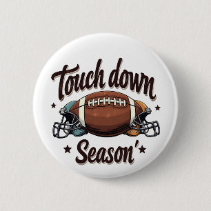 Touchダウンシーズンファンタジーサッカーラグビーギフト 缶バッジ