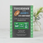 Touchダウンスーパーボウルボーイフットボール誕生日 招待状 (スタンド正面)