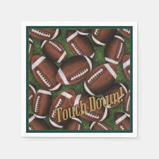 Touchダウンフットボールパターンナプキン スタンダードカクテルナプキン (正面)