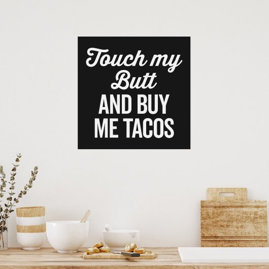 Touchマイお尻おもしろい引用文 ポスター (キッチン)