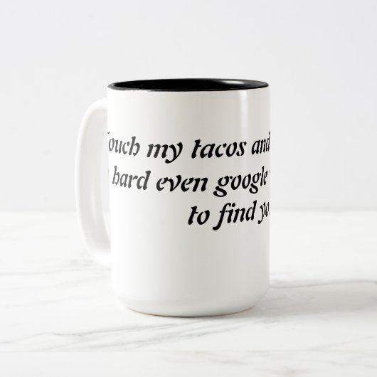 Touchマイタコスおもしろマグカップ ツートーンマグカップ (正面左)