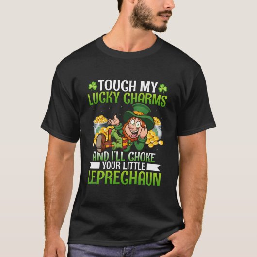 Touchマイラッキーチャームおもしろいズセントパトリックの日 Tシャツ (正面)