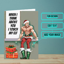 Touchマイ小妖精や小人おもしろいクリスマスホリデー カード