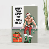 Touchマイ小妖精や小人おもしろいクリスマスホリデー カード (正面)