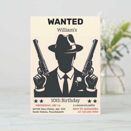 Touch大人キッズ90年代の少年レトロマフィア10誕生日 招待状 (スタンド正面)