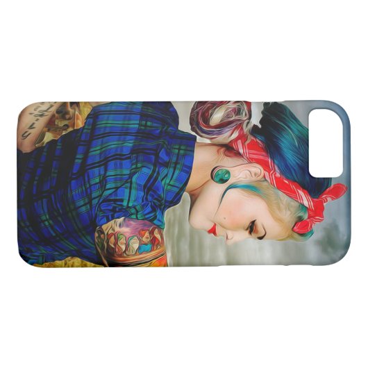 Touch女性の筋肉の入れ墨の腕ケースを曲げる Case-Mate iPhoneケース (裏面(横))