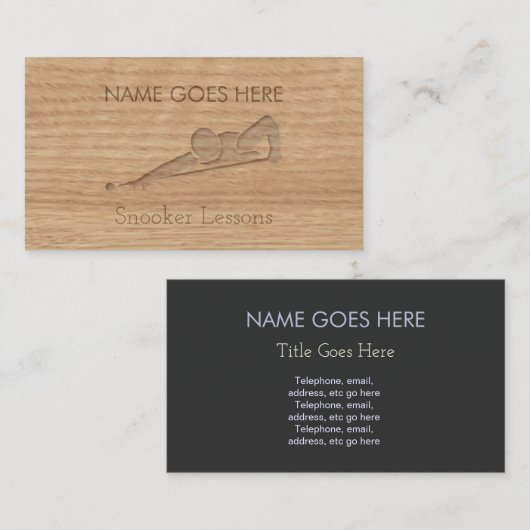 "Touch木製の"のスヌーカーの名刺 名刺 (正面/裏面)