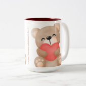 touch楽しむ付き飲み物：クマデザインマグカップ ツートーンマグカップ (正面右)