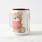 touch楽しむ付き飲み物：クマデザインマグカップ ツートーンマグカップ (正面左)