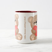 touch楽しむ付き飲み物：クマデザインマグカップ ツートーンマグカップ (中央)