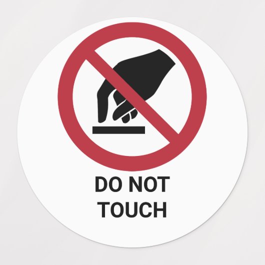 touch禁止サイン ラベル (デザイン1)