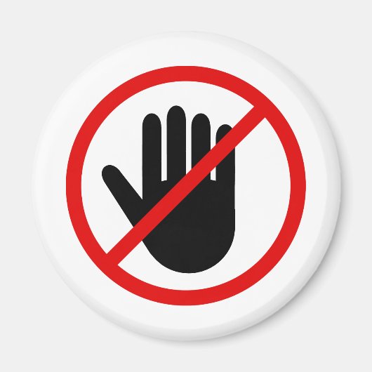 touch禁止標識のラウンドマグネット マグネット (正面)