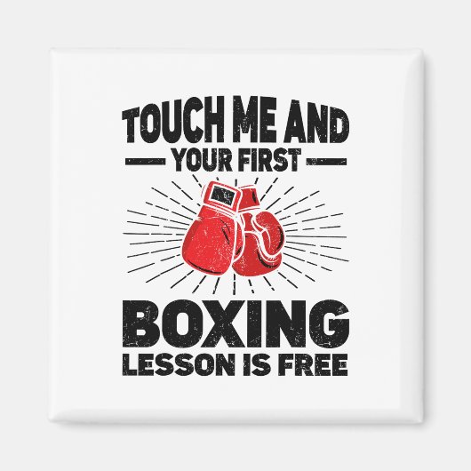 Touch私とあなたの最初のボクシングレッスンは無料Boxi マグネット (正面)
