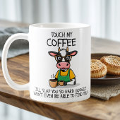 Touch私のコーヒー私はあなたに平手打ちするそう懸命heifer おもしろい コーヒーマグカップ