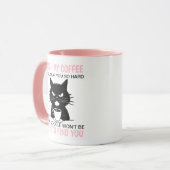 Touch私のコーヒー私はあなたに平手打ちするので懸命 マグカップ (正面左)