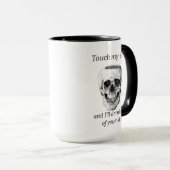 Touch私のコーヒー&私はあなたのスカルからそれを飲む マグカップ (正面右)