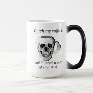 Touch私のコーヒー&私はあなたのスカルからそれを飲む モーフィングマグカップ