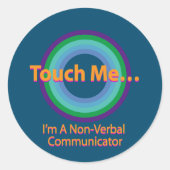 Touch私はノンバーバル半径ティール(緑がかった色)BGだ ラウンドシール (正面)