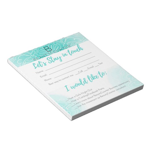 touch美しいコンサルタントBC – カー連絡ドに留まる ノートパッド (アングル)