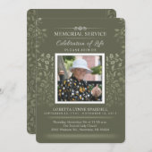 Touch金ゴールドフローラ記念写真招待状 招待状 (正面/裏面)