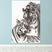 Touch – 手絵を描オリジナル虎のアートワーク キャンバスプリント (インサイチュ (ウッドフロア))