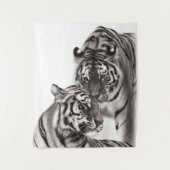 Touch – 手絵を描オリジナル虎のアートワーク タペストリー (正面)