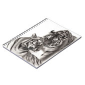 Touch – 手絵を描オリジナル虎のアートワーク ノートブック (左側)