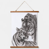 Touch – 手絵を描オリジナル虎のアートワーク 吊り下げ型タペストリー (正面)