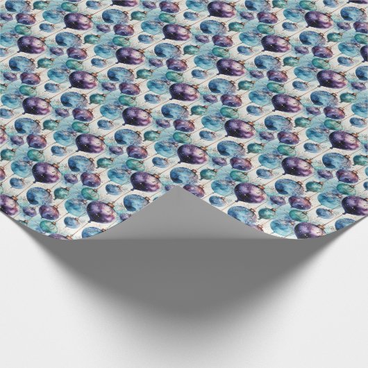 touch:紫とティール(緑がかった色)の融合 ラッピングペーパー (角)