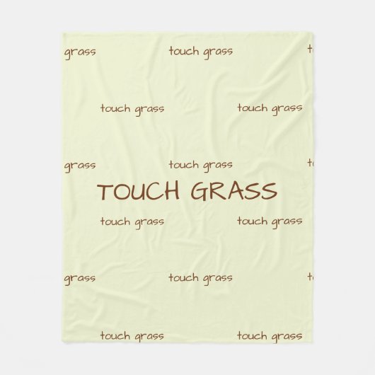 Touch Grass ミニマリスト サージブルー フリースブランケット - (正面)