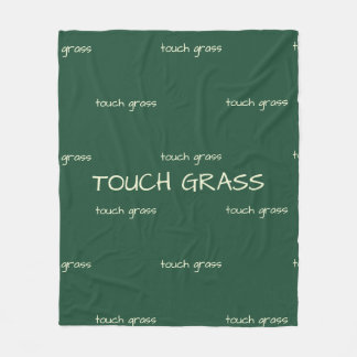 Touch Grass Minimalist Sage Green Fleece Blanket - フリースブランケット