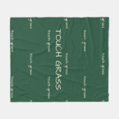 Touch Grass Minimalist Sage Green Fleece Blanket - フリースブランケット (正面(横))