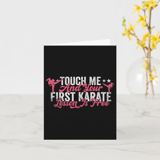 Touch Me And Your First Karate Lesson Is Free Funn カード (黄色い花)
