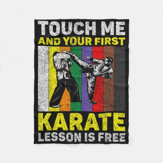 Touch Me And Your Karate Lesson Is Free Taekwondo  フリースブランケット (正面)