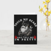 Touch My Beard And Tell Me I'm Pretty Monkey Funny カード (黄色い花)