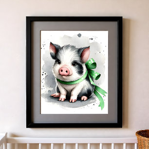 Touch of Color Nursery Farm Animals Pig ポスター