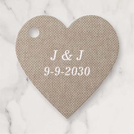 Touch of Elegance with Opulent Love Linen Heart フェイバータグ (正面)