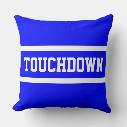 TOUCHDOWN Athletic Bright Royal Blue White Stripes クッション (正面)