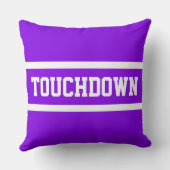 TOUCHDOWN Athletic Fun Bright Purple White Stripes クッション (裏面)