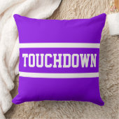 TOUCHDOWN Athletic Fun Bright Purple White Stripes クッション (ブランケット)