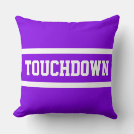 TOUCHDOWN Athletic Fun Bright Purple White Stripes クッション